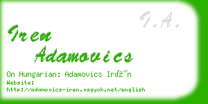 iren adamovics business card